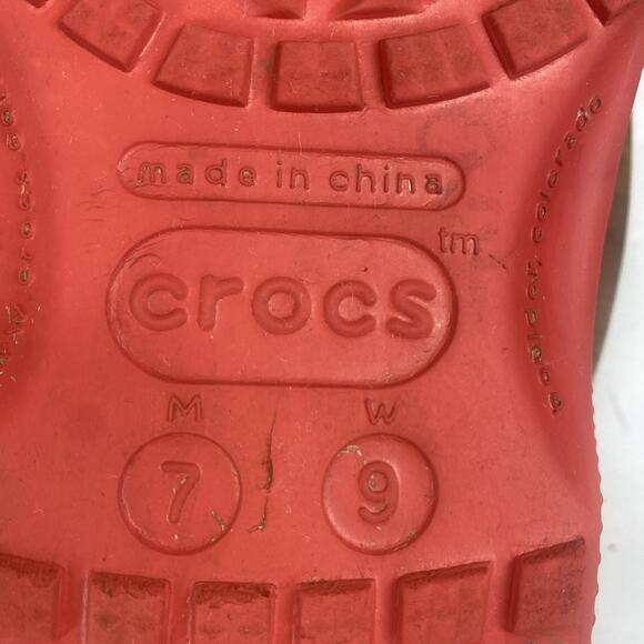 Crocs Lucky Charms Womens Red Yellow Size 9 Classic Clogs Sandals - Picture 11 of 12
